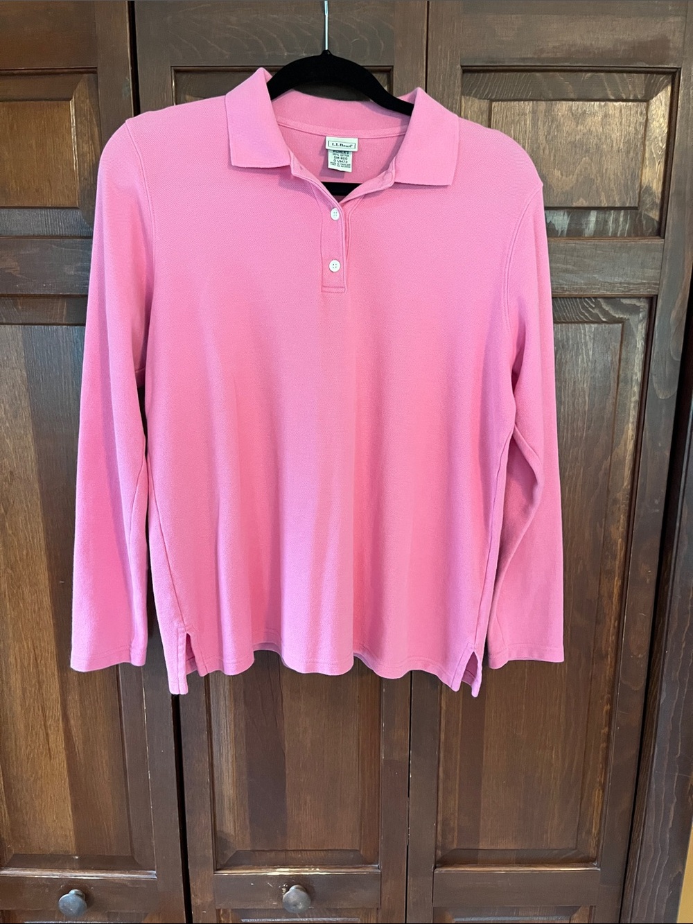 L.L. Bean Pink Long-Sleeve Polo Top